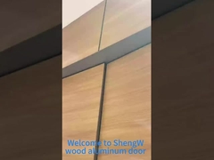 Puerta de aluminio de acabado de madera