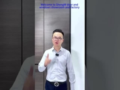 Puerta corredera de aluminio + madera de borde estrecho