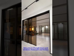 Puerta corredera de doble vidrio gris