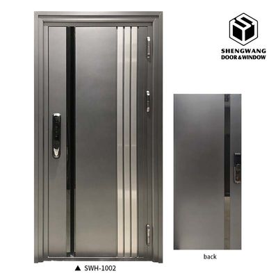 Puertas de entrada modernas de aluminio de color gris comercial