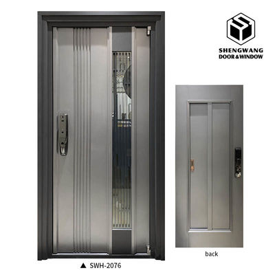 ODM Reducción de ruido Puerta de entrada de aluminio Imitación de cobre Superficie de acabado Puertas de entrada de aluminio