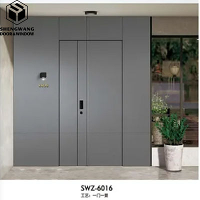 Puerta residencial de cobre gris personalizada Puerta de entrada de acero izquierda