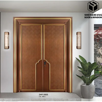 Puerta de jardín de cobre para dormitorio residencial Puerta de aluminio estética para dormitorio