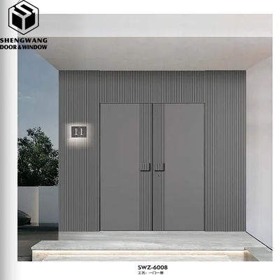 Puerta de cristal de aluminio gris deslizante de aluminio acristalado