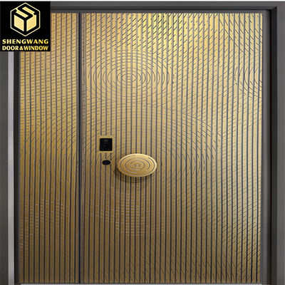 Puertas de aluminio revestidas de aluminio resistentes a los arañazos de 5 mm Puertas exteriores de aluminio contemporáneas de aluminio para el aula Puertas delanteras