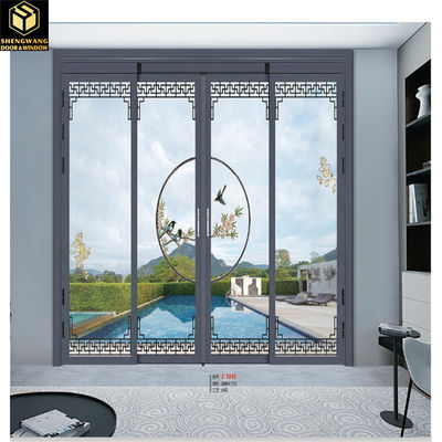 Puerta de cristal corredera de aluminio blanco aislado de vidrio de aluminio acristalado Puertas correderas aislante térmico