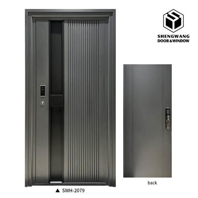 Color personalizado Sapele Puerta de habitación de aluminio insonorizado Entrada puerta de habitación a prueba de fuego