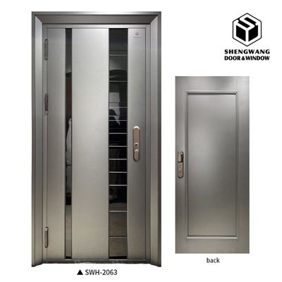 Puerta de aluminio de 60 mm y 70 mm de espesor para habitación apartamento con puerta de acero calificada para incendios