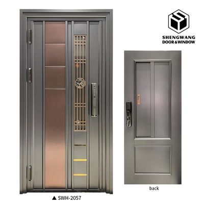 Puertas comerciales de aluminio negro 4 x 8 Puertas de metal con panel de acabado