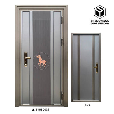 Puerta de madera de aluminio gris interna de 45 mm Puerta de madera a prueba de fuego Color personalizado