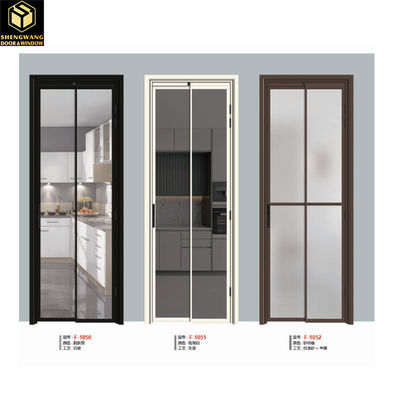 Puertas de vidrio correderas de aluminio negro grande a prueba de fuego Puertas de vidrio de aluminio comercial