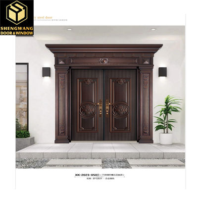 Puertas de entrada modernas de aluminio de color gris comercial