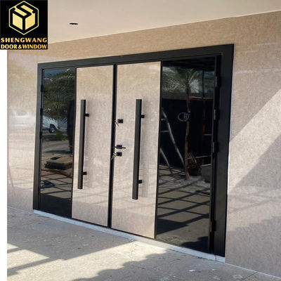 Puerta corredera de vidrio de aluminio blanco Dimensiones personalizadas Puerta exterior de vidrio de aluminio