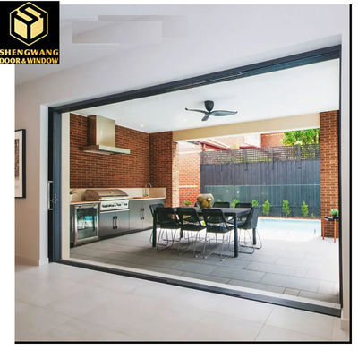 Villa Push Pull Cortina Ventana de la pared Ventana transparente de aluminio Marco corredizo