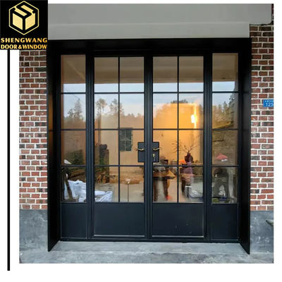 Villa Push Pull Cortina Ventana de pared transparente de aluminio negro marco corredizo de la ventana