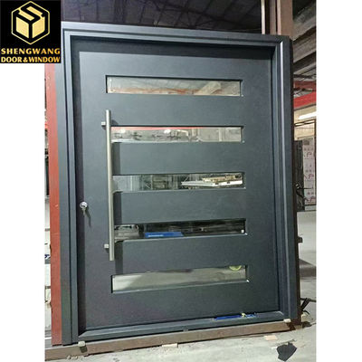 Swing izquierdo de acero inoxidable para puerta de metal de salida marrón con puertas de incendio oscilante