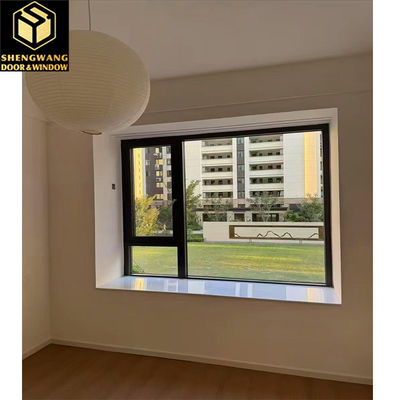 Ventana giratoria de aluminio recubierta en polvo Negro Ventana giratoria de aluminio