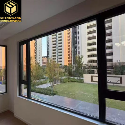 Ventana giratoria de aluminio recubierta en polvo Negro Ventana giratoria de aluminio