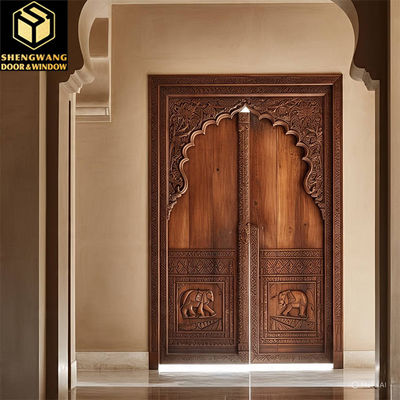Puerta residencial de cobre gris personalizada Puerta de entrada de acero izquierda