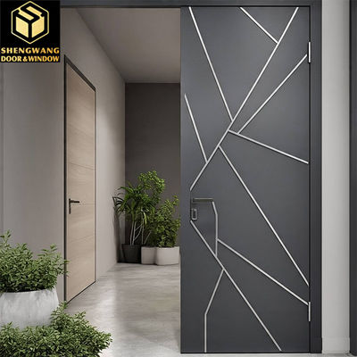 Polvo antirrobo revestido con acabado de aluminio moderno puertas de entrada y gris comercial