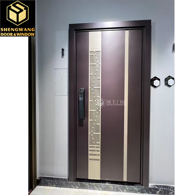 Casa de dormitorio con puerta giratoria gris para personalización Puerta exterior de acero