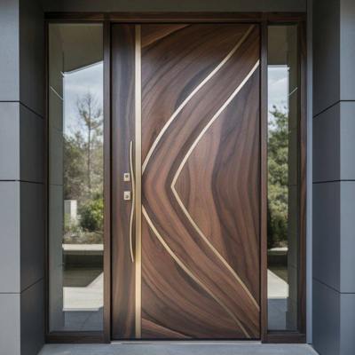 Puerta de jardín de cobre para dormitorio residencial Puerta de aluminio estética para dormitorio