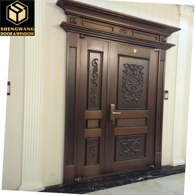 ODM Swing Aluminio Puertas de jardín para peatones Imitación de cobre Superficie de acabado de metal Puerta exterior